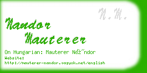 nandor mauterer business card